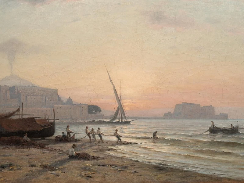 1834-Louis-Auguste Veillon - I pescatori della regione di Napoli